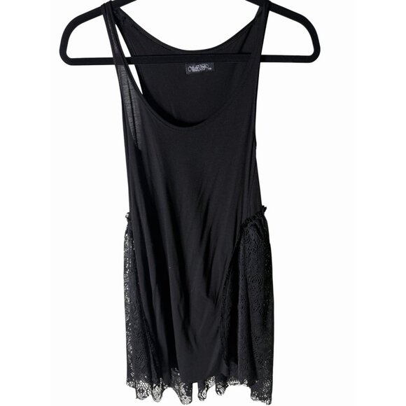 Lauren Moshi Tops - Lauren Moshi Tank Top w/lace sides and back black size XS NEW
